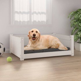 Cama para perros madera maciza de pino blanco 75,5x55,5x28 cm en Camas para perros | Comprar online en Foru.es