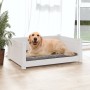 Cama para perros madera maciza de pino blanco 75,5x55,5x28 cm en Camas para perros | Comprar online en Foru.es