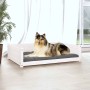 Cama para perros madera maciza de pino blanco 95,5x65,5x28 cm en Camas para perros | Comprar online en Foru.es