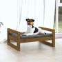 Cama para perros madera maciza pino marrón miel 55,5x45,5x28 cm en Camas para perros | Comprar online en Foru.es
