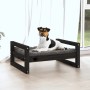 Cama para perros madera maciza de pino negro 55,5x45,5x28 cm en Camas para perros | Comprar online en Foru.es