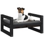 Cama para perros madera maciza de pino negro 55,5x45,5x28 cm en Camas para perros | Comprar online en Foru.es