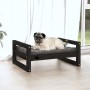 Cama para perros madera maciza de pino negro 65,5x50,5x28 cm en Camas para perros | Comprar online en Foru.es