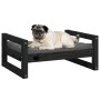 Cama para perros madera maciza de pino negro 65,5x50,5x28 cm en Camas para perros | Comprar online en Foru.es