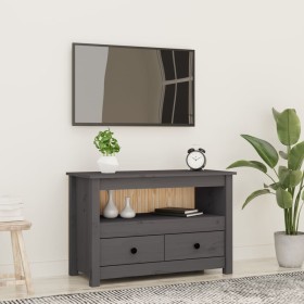 Mueble de TV de madera maciza de pino gris 79x35x52 cm en Muebles TV | Comprar online en Foru.es