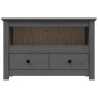 Mueble de TV de madera maciza de pino gris 79x35x52 cm en Muebles TV | Comprar online en Foru.es
