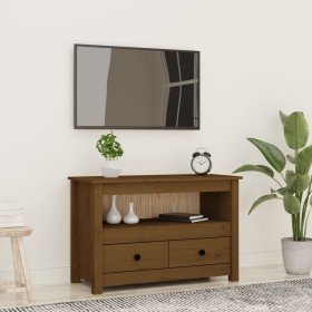 Mueble de TV madera maciza de pino marrón miel 79x35x52 cm en Muebles TV | Comprar online en Foru.es
