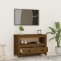 Mueble de TV madera maciza de pino marrón miel 79x35x52 cm en Muebles TV | Comprar online en Foru.es