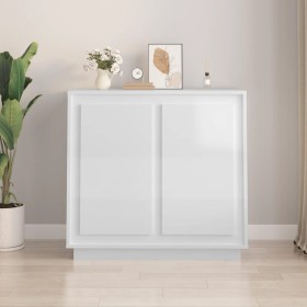Aparador de madera contrachapada blanco brillante 80x34x75 cm de vidaXL, Aparadores - Ref: Foro24-819886, Precio: 93,93 €, De...