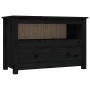 Mueble de TV de madera maciza de pino negro 79x35x52 cm en Muebles TV | Comprar online en Foru.es