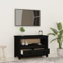 Mueble de TV de madera maciza de pino negro 79x35x52 cm en Muebles TV | Comprar online en Foru.es