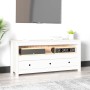 Mueble para TV de madera maciza de pino blanco 114x35x52 cm en Muebles TV | Comprar online en Foru.es