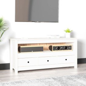 Mueble para TV de madera maciza de pino blanco 114x35x52 cm en Muebles TV | Comprar online en Foru.es