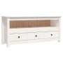 Mueble para TV de madera maciza de pino blanco 114x35x52 cm en Muebles TV | Comprar online en Foru.es