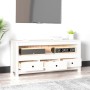 Mueble para TV de madera maciza de pino blanco 114x35x52 cm en Muebles TV | Comprar online en Foru.es
