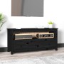 Mueble de TV de madera maciza de pino negro 114x35x52 cm en Muebles TV | Comprar online en Foru.es