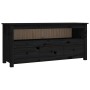 Mueble de TV de madera maciza de pino negro 114x35x52 cm en Muebles TV | Comprar online en Foru.es