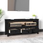 Mueble de TV de madera maciza de pino negro 114x35x52 cm en Muebles TV | Comprar online en Foru.es