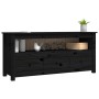 Mueble de TV de madera maciza de pino negro 114x35x52 cm en Muebles TV | Comprar online en Foru.es