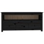 Mueble de TV de madera maciza de pino negro 114x35x52 cm en Muebles TV | Comprar online en Foru.es