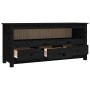 Mueble de TV de madera maciza de pino negro 114x35x52 cm en Muebles TV | Comprar online en Foru.es