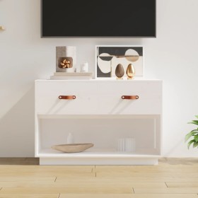 Mueble para TV madera maciza de pino blanco 90x40x60 cm en Muebles TV | Comprar online en Foru.es
