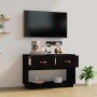 Mueble de TV madera maciza de pino negro 90x40x60 cm en Muebles TV | Comprar online en Foru.es