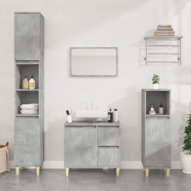 Armario de baño madera contrachapada gris hormigón 65x33x60 cm de vidaXL, Muebles de baño - Ref: Foro24-819824, Precio: 68,28...