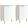 Mesitas de noche 2 uds madera blanco brillante 40x35x70 cm de vidaXL, Mesitas de noche - Ref: Foro24-819633, Precio: 81,32 €,...