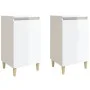 Mesitas de noche 2 uds madera blanco brillante 40x35x70 cm de vidaXL, Mesitas de noche - Ref: Foro24-819633, Precio: 80,34 €,...