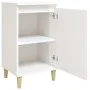 Mesitas de noche 2 uds madera blanco brillante 40x35x70 cm de vidaXL, Mesitas de noche - Ref: Foro24-819633, Precio: 80,34 €,...