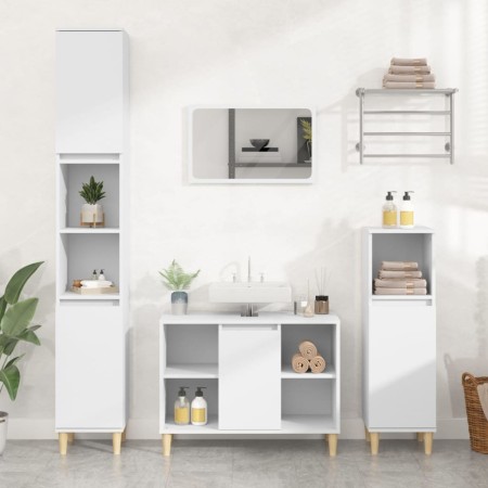 Armario para lavabo madera contrachapada blanco 80x33x60 cm de vidaXL, Tocadores de baño - Ref: Foro24-821284, Precio: 68,15 ...