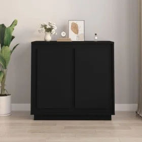 Aparador de madera contrachapada negro 80x34x75 cm de vidaXL, Aparadores - Ref: Foro24-819885, Precio: 84,83 €, Descuento: %
