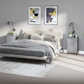 Mesitas de noche 2 uds madera gris hormigón 40x35x70 cm de vidaXL, Mesitas de noche - Ref: Foro24-819653, Precio: 77,17 €, De...