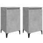 Mesitas de noche 2 uds madera gris hormigón 40x35x70 cm de vidaXL, Mesitas de noche - Ref: Foro24-819653, Precio: 78,12 €, De...