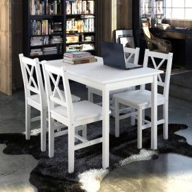 Juego de muebles de comedor 5 piezas blanco de vidaXL, muebles para cocinas y comedores - Ref: Foro24-240883, Precio: 254,97 ...