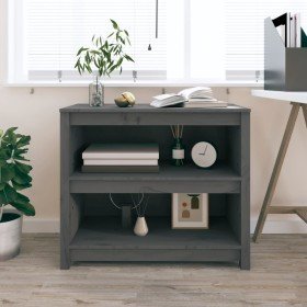 Estantería madera maciza de pino gris 80x35x68 cm en Librerías y estanterías | Comprar online en Foru.es