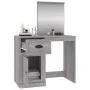 Tocador y espejo madera contrachapada gris Sonoma 90x50x132,5cm de vidaXL, Tocadores para dormitorios - Ref: Foro24-816766, P...