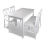 Juego de muebles de comedor 5 piezas blanco de vidaXL, muebles para cocinas y comedores - Ref: Foro24-240883, Precio: 254,97 ...