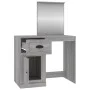 Tocador y espejo madera contrachapada gris Sonoma 90x50x132,5cm de vidaXL, Tocadores para dormitorios - Ref: Foro24-816766, P...