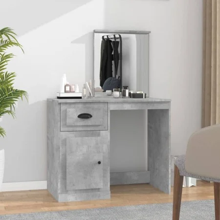 Spiegel Schminktisch Sperrholz Beton grau 90x50x132,5cm von vidaXL, Schlafzimmerkommoden - Ref: Foro24-816764, Preis: 88,33 €...
