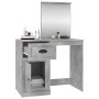 Tocador espejo madera contrachapada gris hormigón 90x50x132,5cm de vidaXL, Tocadores para dormitorios - Ref: Foro24-816764, P...