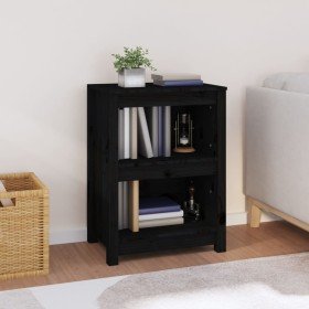 Estantería madera maciza de pino negra 50x35x68 cm en Librerías y estanterías | Comprar online en Foru.es