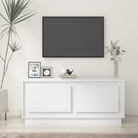 Mesa de centro madera contrachapada blanco brillo 102x50x44 cm de vidaXL, Mesas de centro - Ref: Foro24-819878, Precio: 57,41...