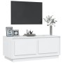 Mesa de centro madera contrachapada blanco brillo 102x50x44 cm de vidaXL, Mesas de centro - Ref: Foro24-819878, Precio: 57,41...
