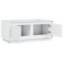 Mesa de centro madera contrachapada blanco brillo 102x50x44 cm de vidaXL, Mesas de centro - Ref: Foro24-819878, Precio: 57,41...