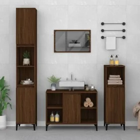 Armario de lavabo madera contrachapada marrón roble 80x33x60 cm de vidaXL, Tocadores de baño - Ref: Foro24-821299, Precio: 74...