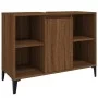 Armario de lavabo madera contrachapada marrón roble 80x33x60 cm de vidaXL, Tocadores de baño - Ref: Foro24-821299, Precio: 74...
