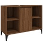 Armario de lavabo madera contrachapada marrón roble 80x33x60 cm de vidaXL, Tocadores de baño - Ref: Foro24-821299, Precio: 75...