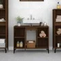 Armario de lavabo madera contrachapada marrón roble 80x33x60 cm de vidaXL, Tocadores de baño - Ref: Foro24-821299, Precio: 74...